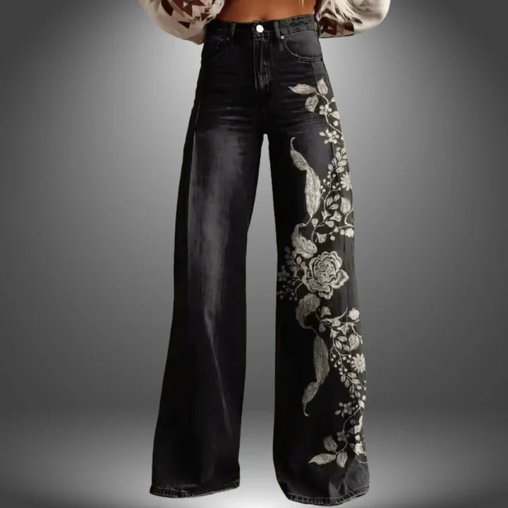 Olivia | Pantalon Premium à imprimé floral