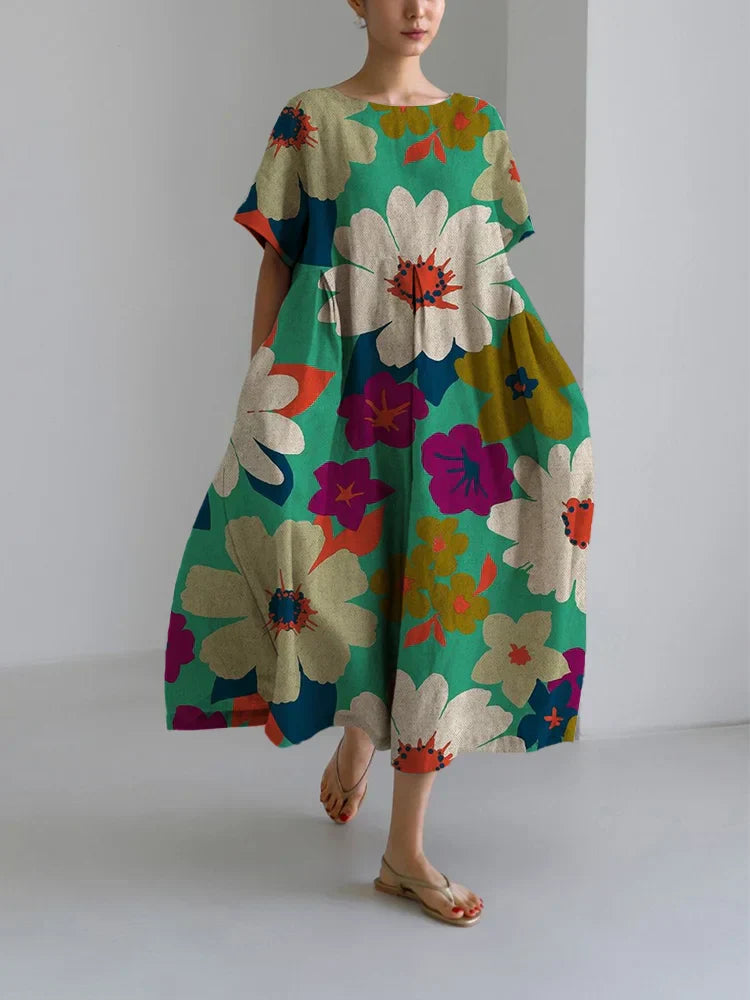 VITTORIA | Robe Midi Florale Au Style Audacieux Et Au Confort Léger Pour Les Journées Animées