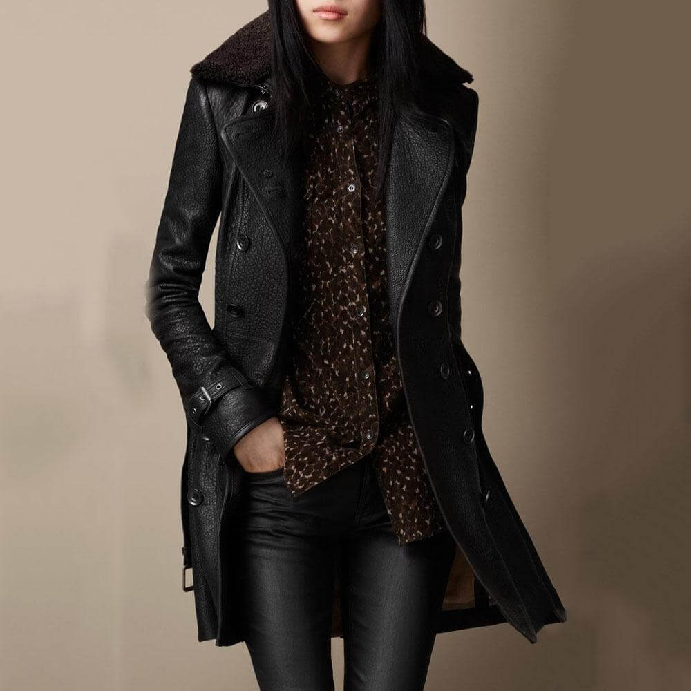 Ida™ | Manteau en cuir de luxe