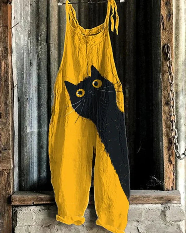 Josephine | Tuta casual con stampa di gatti divertenti