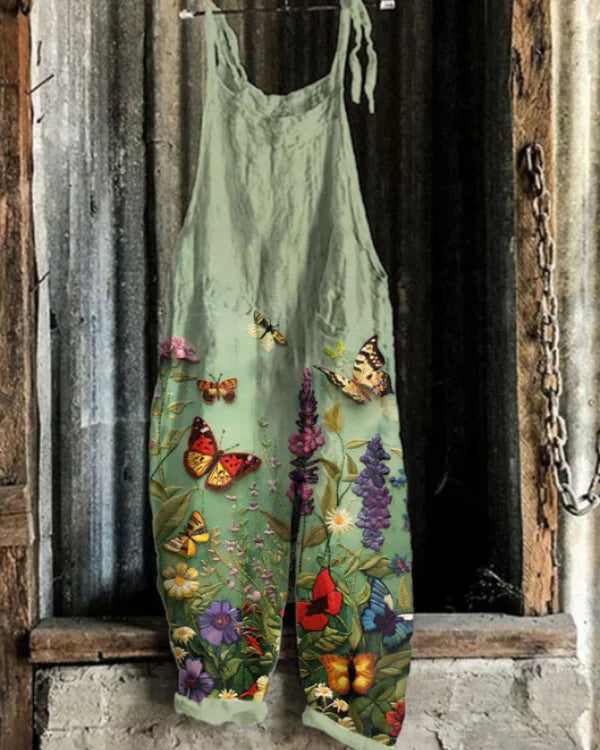 Combinaison brodée de fleurs et de papillons pour femmes