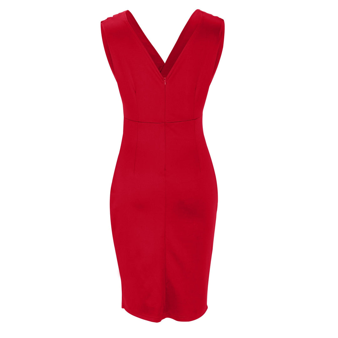 Floria – Robe moulante avec col en V et fente
