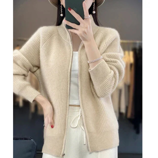 Ivy Grace | Cardigan en laine avec fermeture éclair