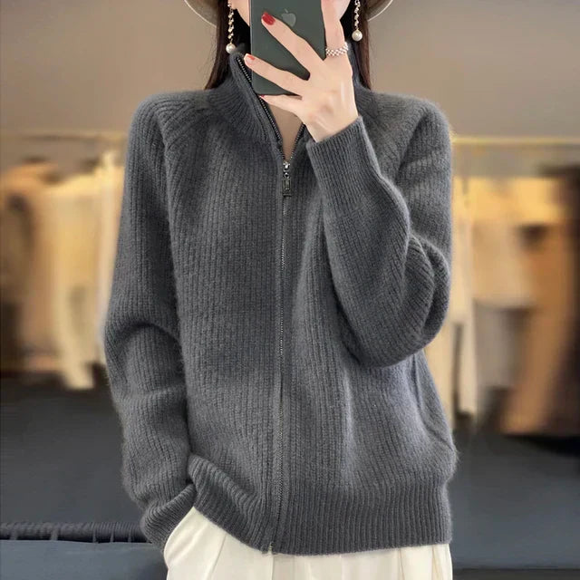Ivy Grace | Cardigan en laine avec fermeture éclair