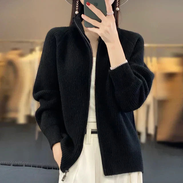 Ivy Grace | Cardigan en laine avec fermeture éclair