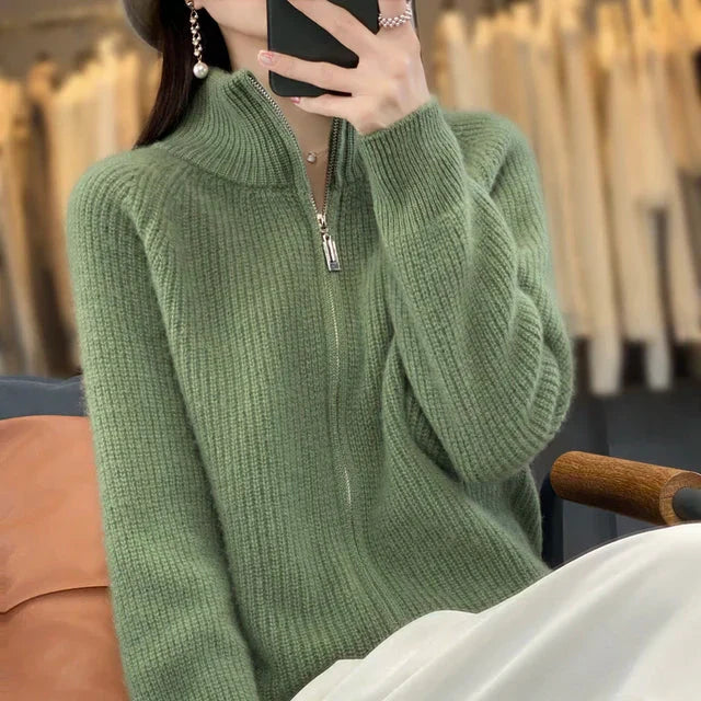 Ivy Grace | Cardigan en laine avec fermeture éclair