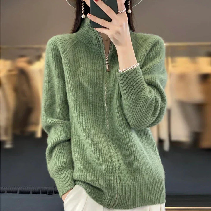 Ivy Grace | Cardigan en laine avec fermeture éclair
