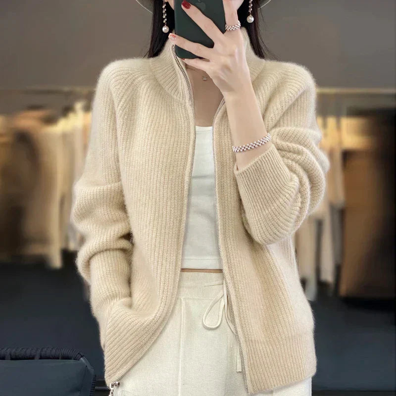 Ivy Grace | Cardigan en laine avec fermeture éclair