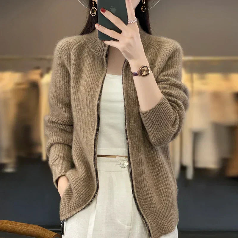 Ivy Grace | Cardigan en laine avec fermeture éclair