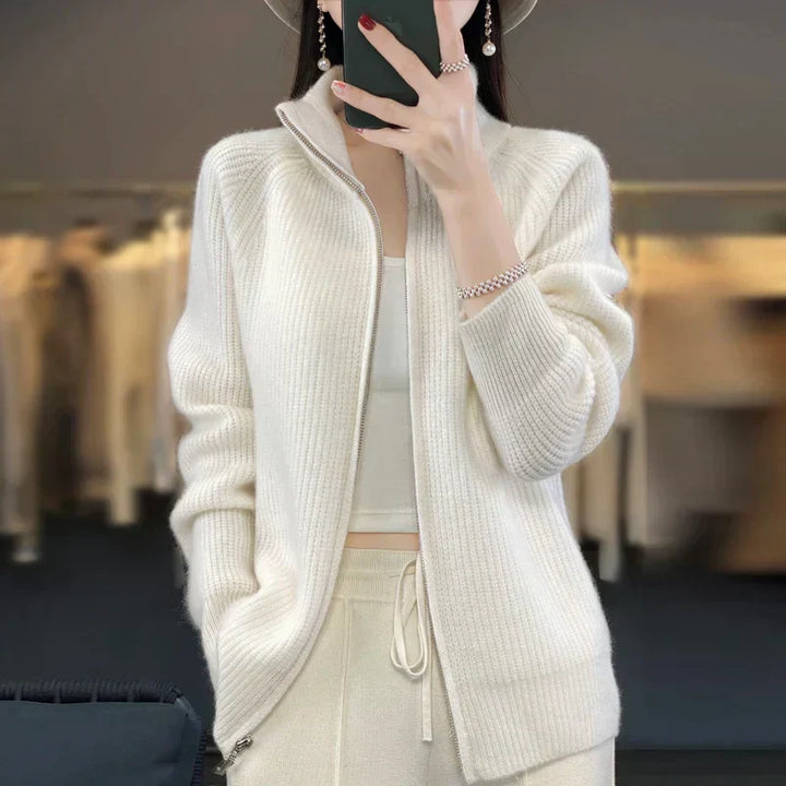 Ivy Grace | Cardigan en laine avec fermeture éclair