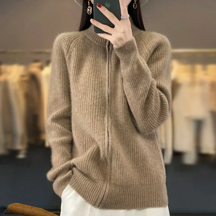 Ivy Grace | Cardigan en laine avec fermeture éclair