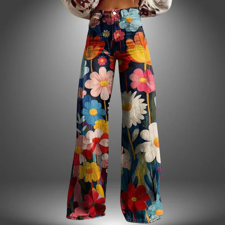Olivia | Pantalon Premium à motif floral