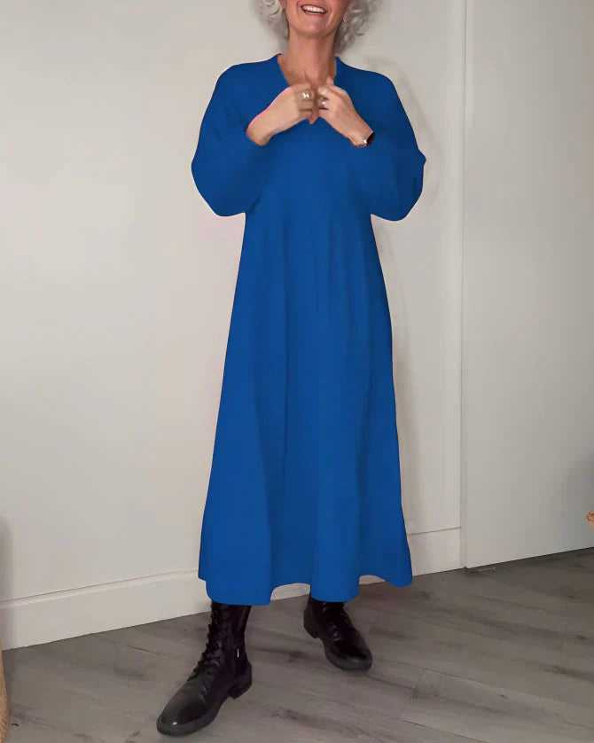 Emma | Robe longue amincissante avec col en V