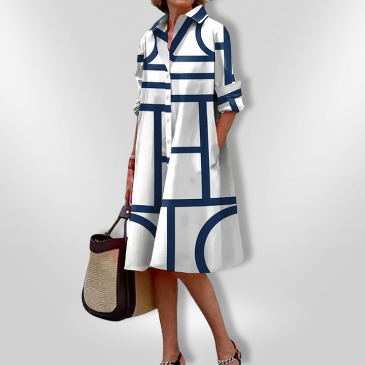 Lynna – Robe Midi Décontractée avec Poches et Boutons