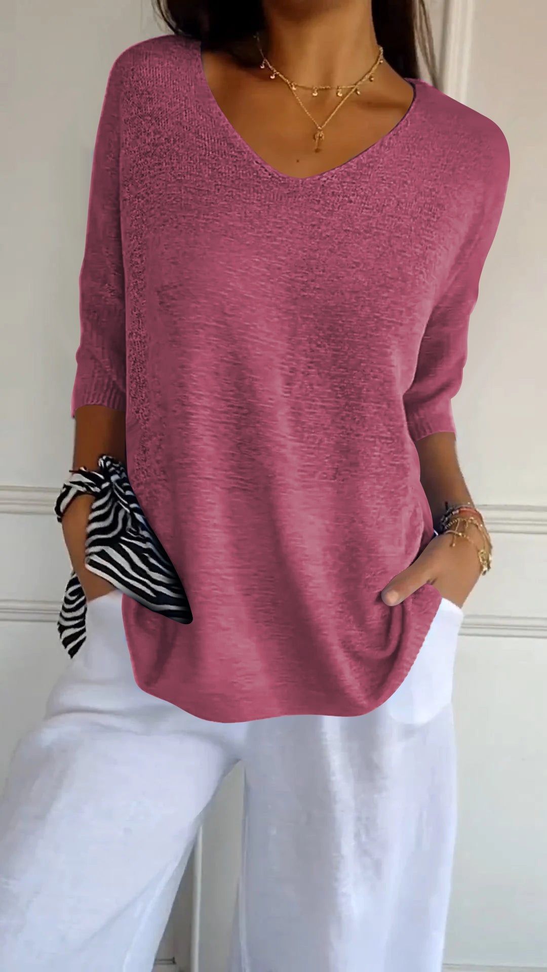 Anna - Top en tricot à col en V