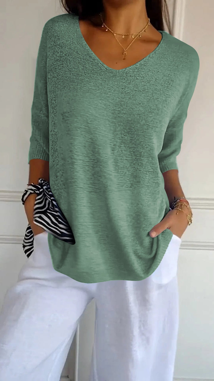 Anna - Top en tricot à col en V