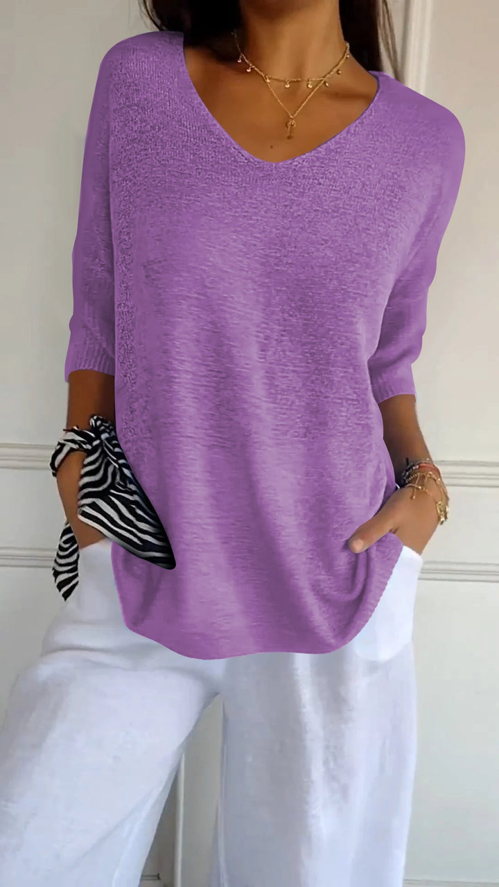 Anna - Top en tricot à col en V