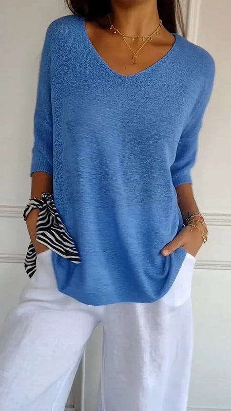 Anna - Top en tricot à col en V