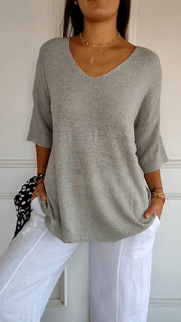 Anna - Top en tricot à col en V