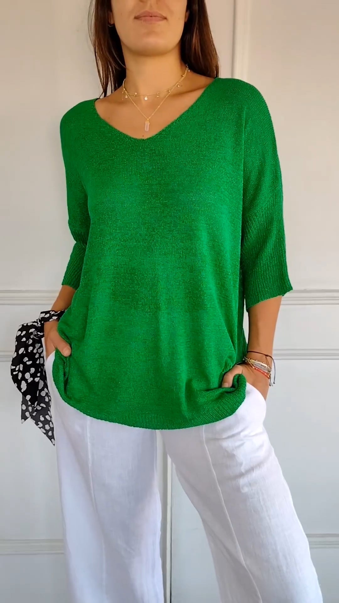 Anna - Top en tricot à col en V
