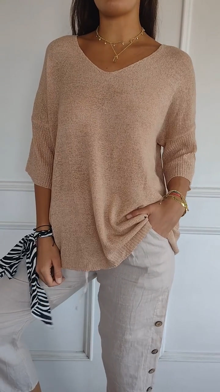Anna - Top en tricot à col en V