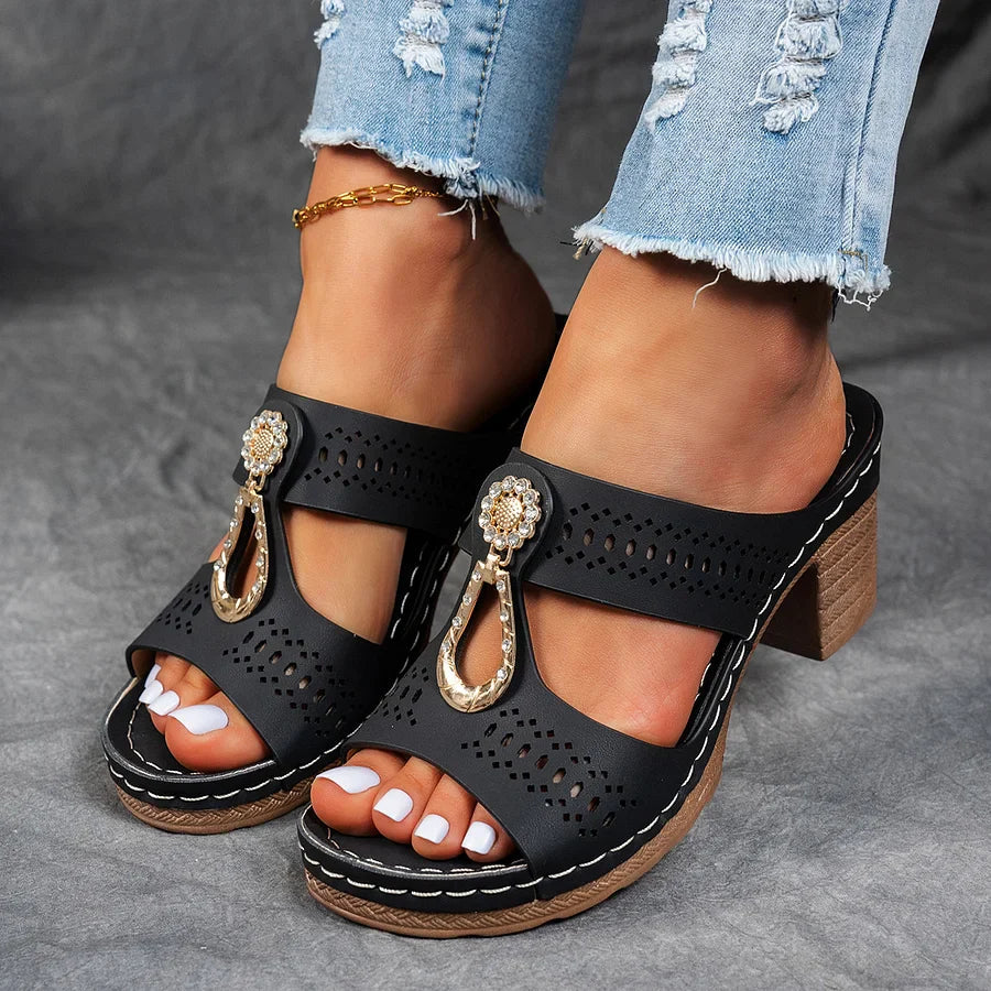 Nicoleta – Sandale orthopédique avec strass