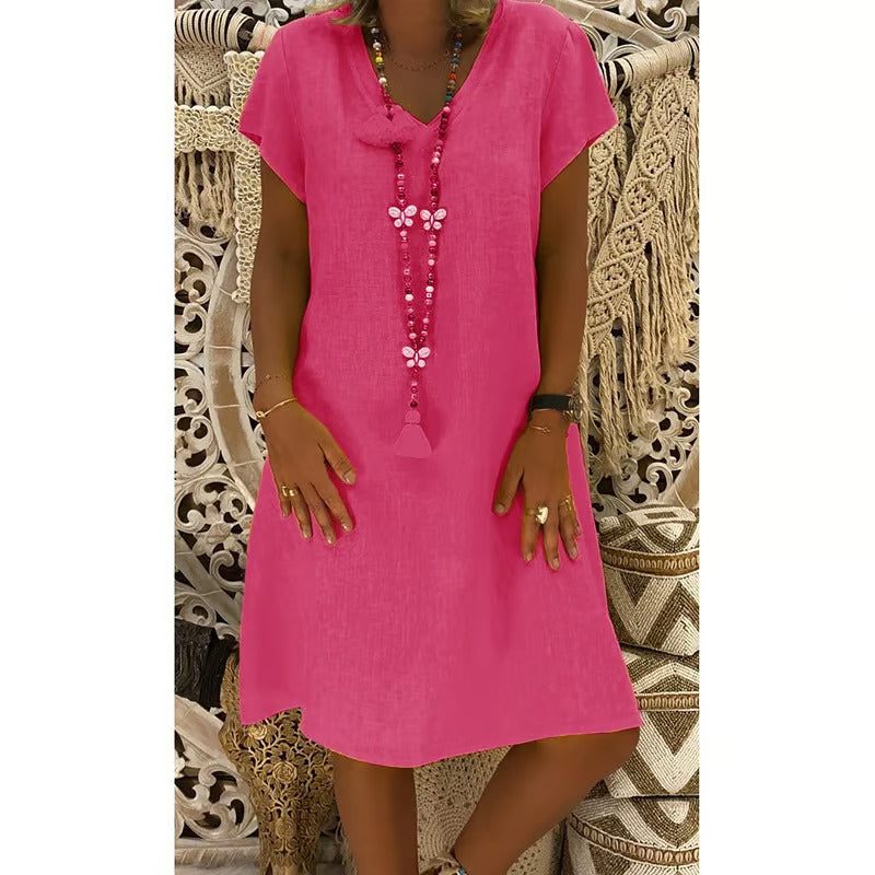 Lila – Robe Décontractée à Col en V