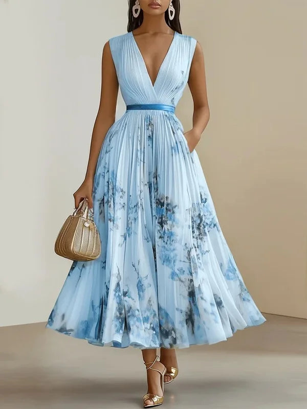 Isabella™ | Robe longue élégante à imprimé aquarelle