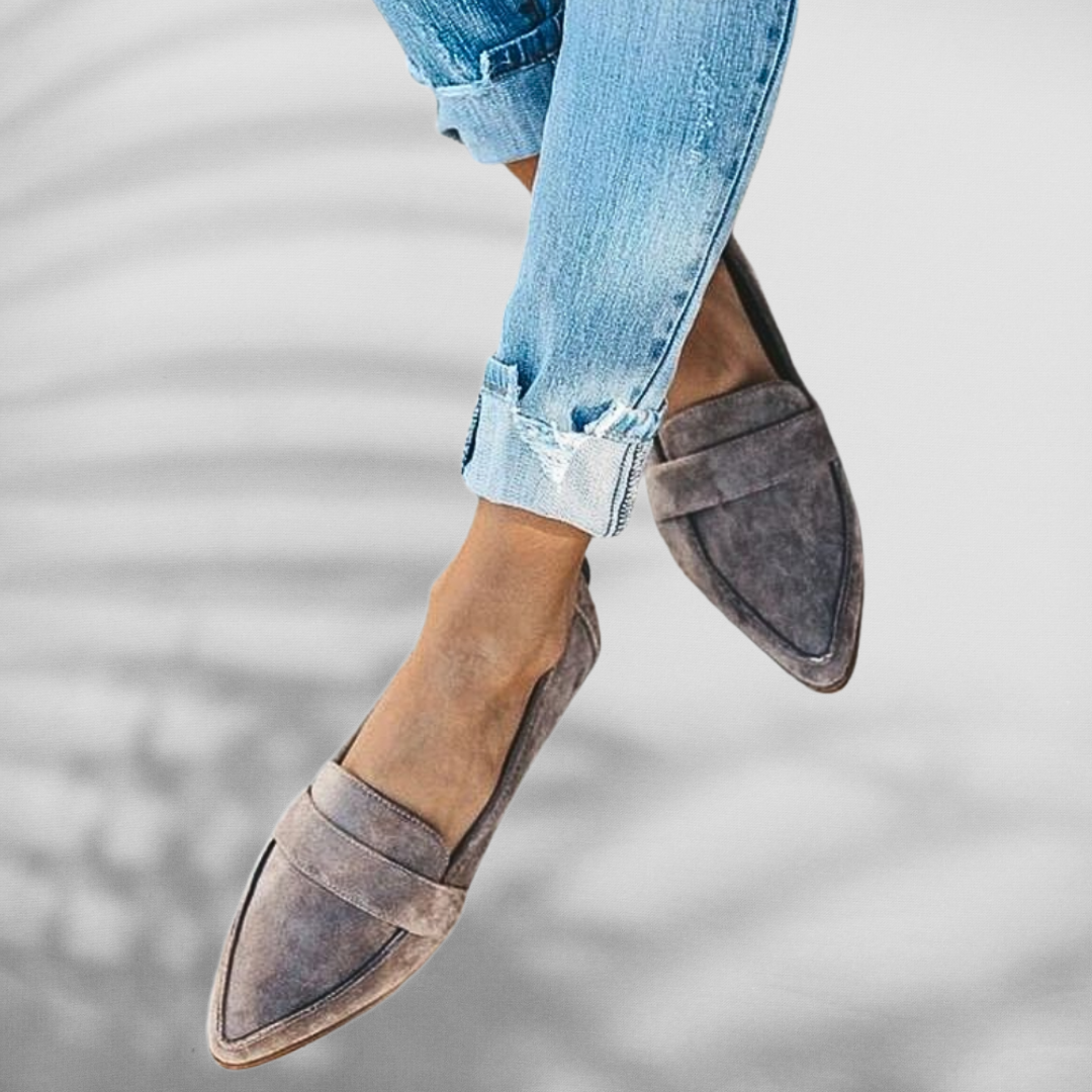 MALINA™ | Mocassins en daim à bout pointu