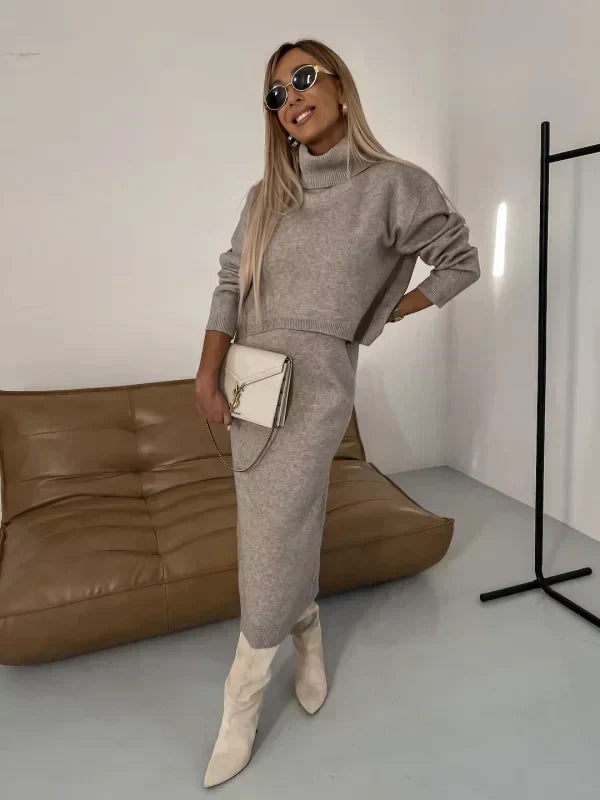 Joana | Robe avec col roulé assorti