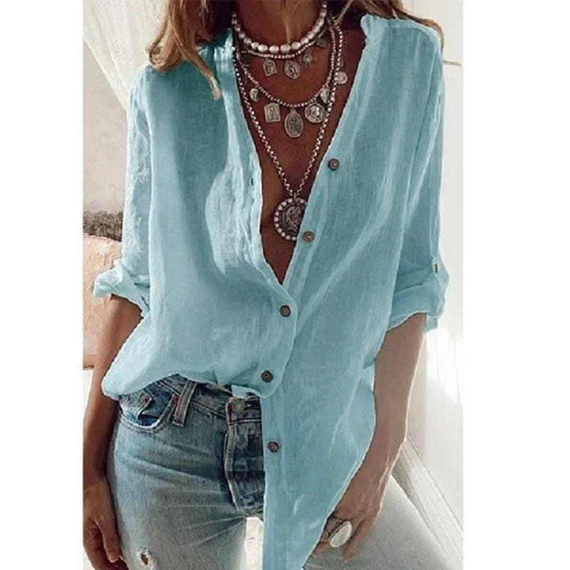 EMMA | Chemise décontractée en coton et lin
