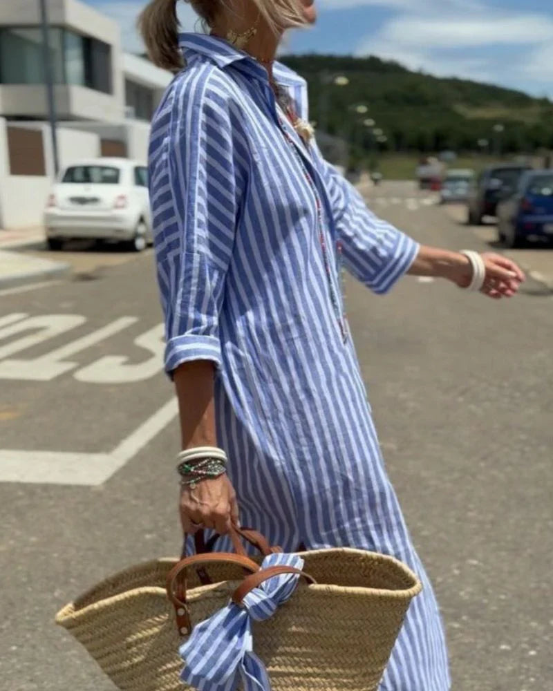 Colen - Robe chemise classique à rayures
