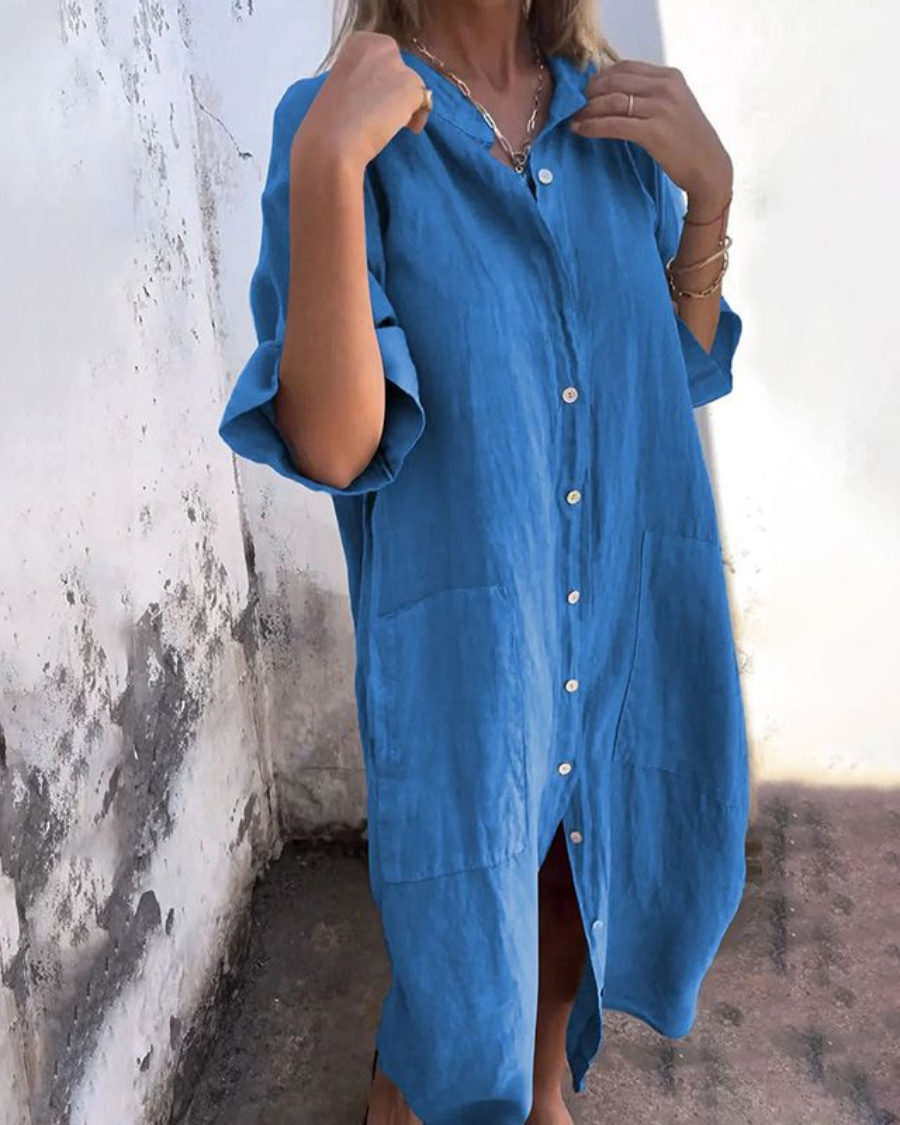 Melanie™ | Robe-Chemise Décontractée Style Ibiza Longueur Cheville