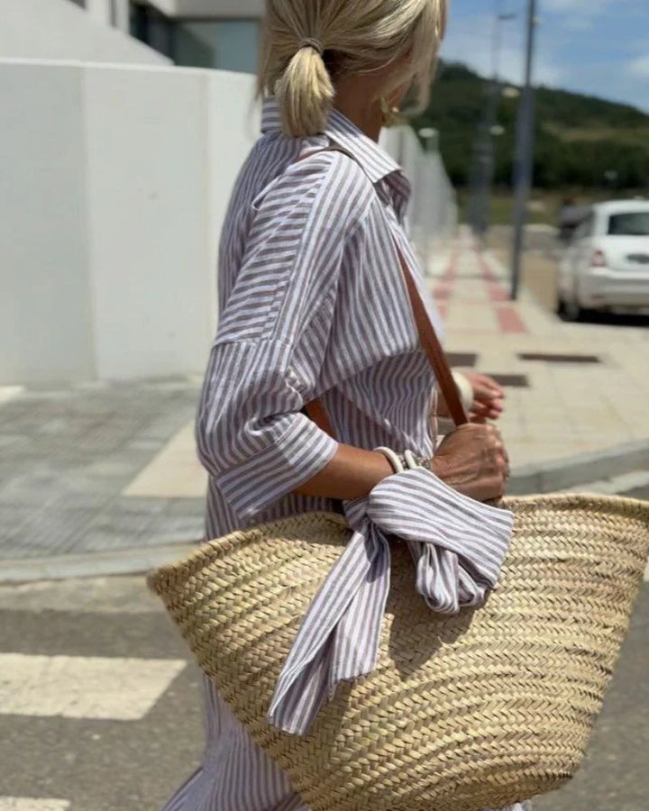 Colen - Robe chemise classique à rayures
