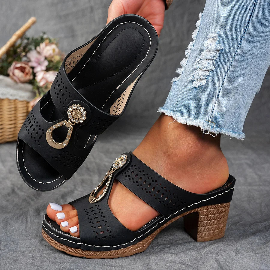 Nicoleta – Sandale orthopédique avec strass