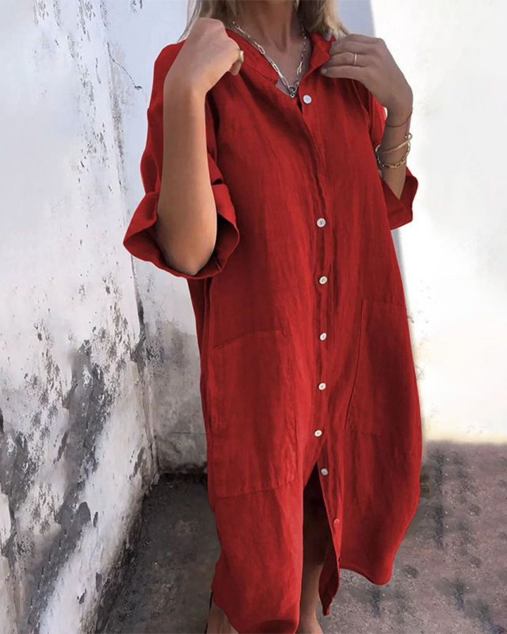 Melanie™ | Robe-Chemise Décontractée Style Ibiza Longueur Cheville