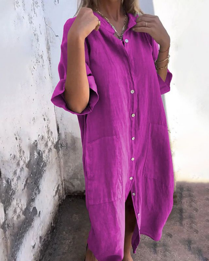 Melanie™ | Robe-Chemise Décontractée Style Ibiza Longueur Cheville