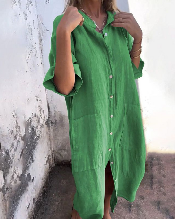 Melanie™ | Robe-Chemise Décontractée Style Ibiza Longueur Cheville