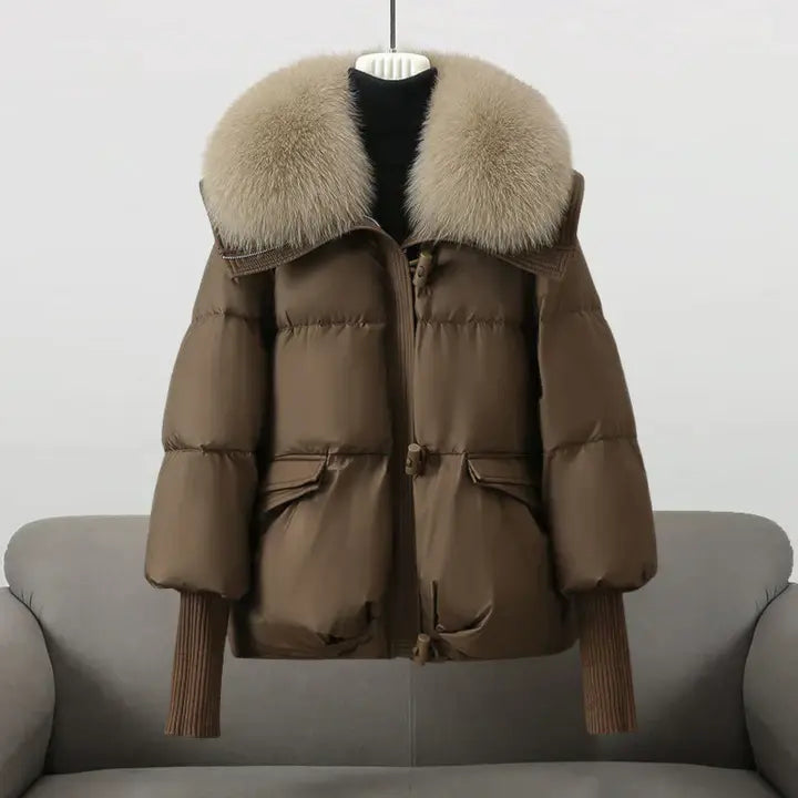 CHRISTINA® - Veste d'hiver avec col en fourrure luxueuse