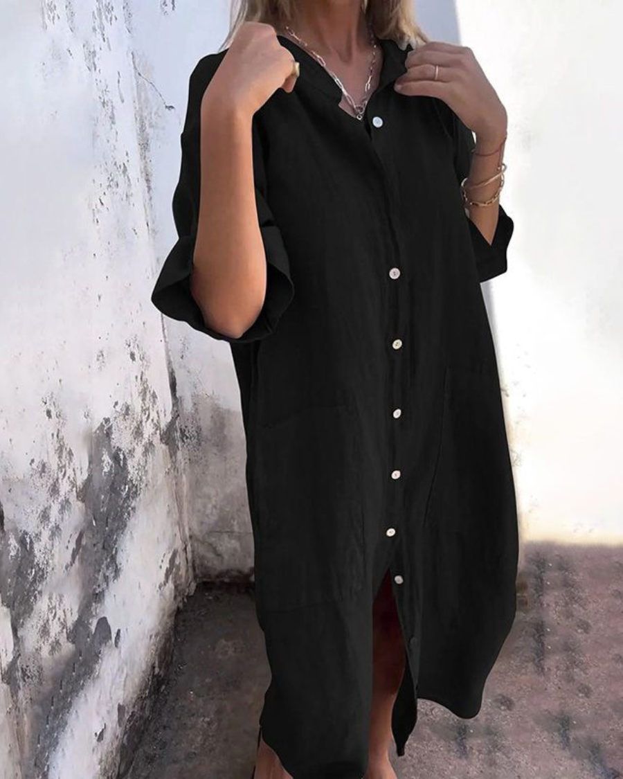 Melanie™ | Robe-Chemise Décontractée Style Ibiza Longueur Cheville