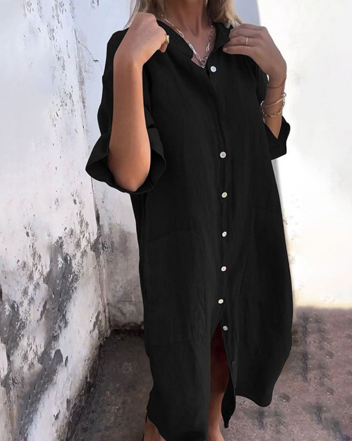 Melanie™ | Robe-Chemise Décontractée Style Ibiza Longueur Cheville