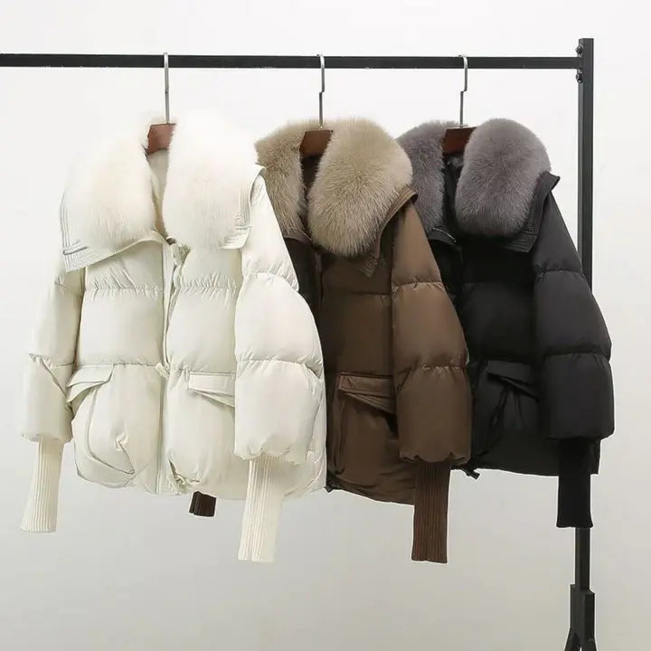 CHRISTINA® - Veste d'hiver avec col en fourrure luxueuse