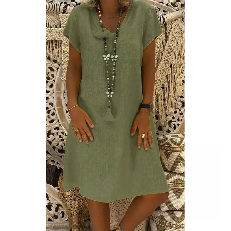 Lila – Robe Décontractée à Col en V