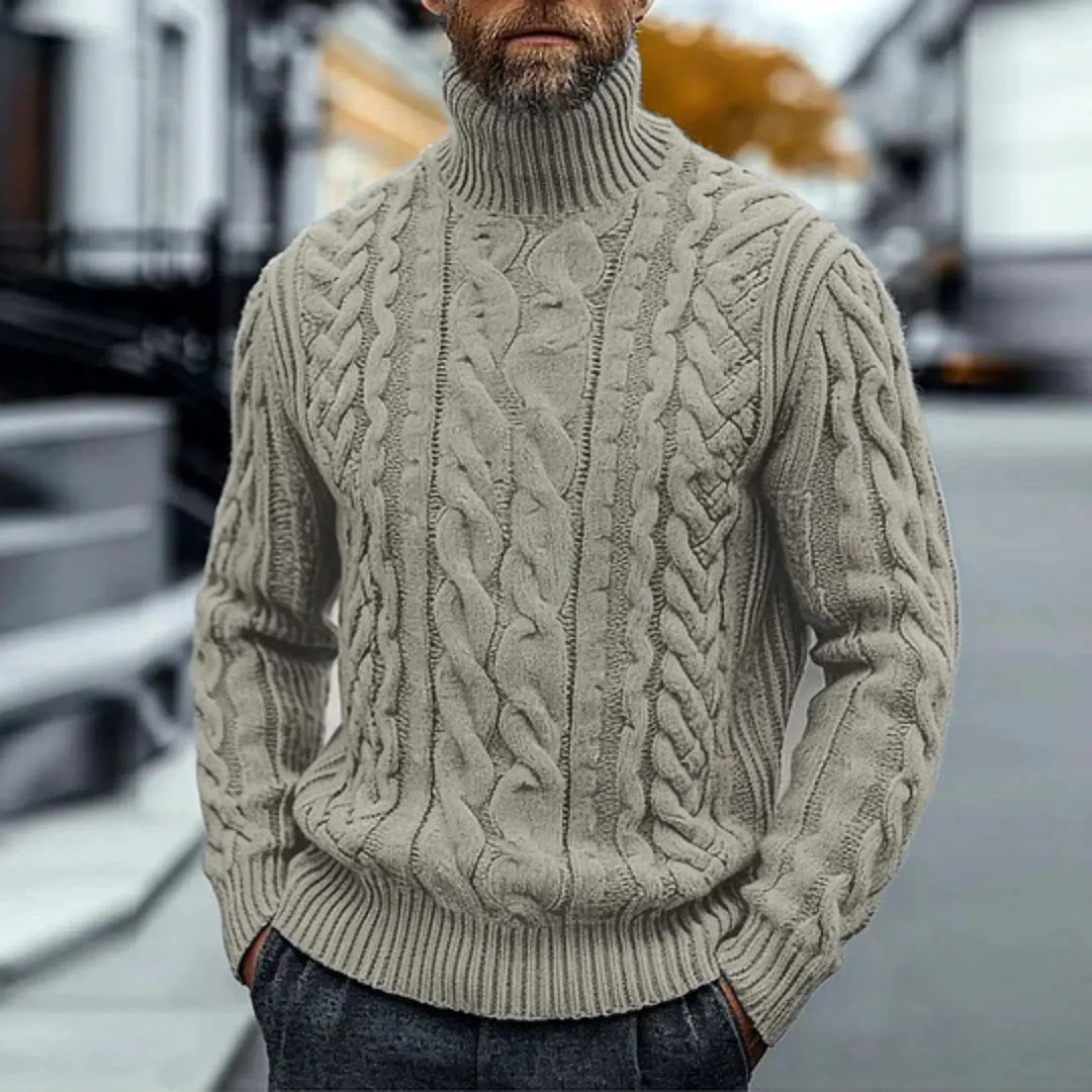 Adriano - Pull En Maille Torsadée Vintage