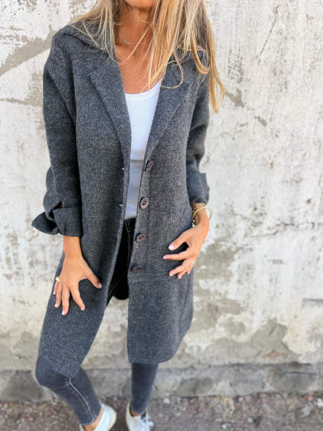 Isabella - Manteau long décontracté avec revers