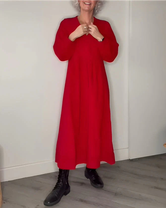 Emma | Robe longue amincissante avec col en V