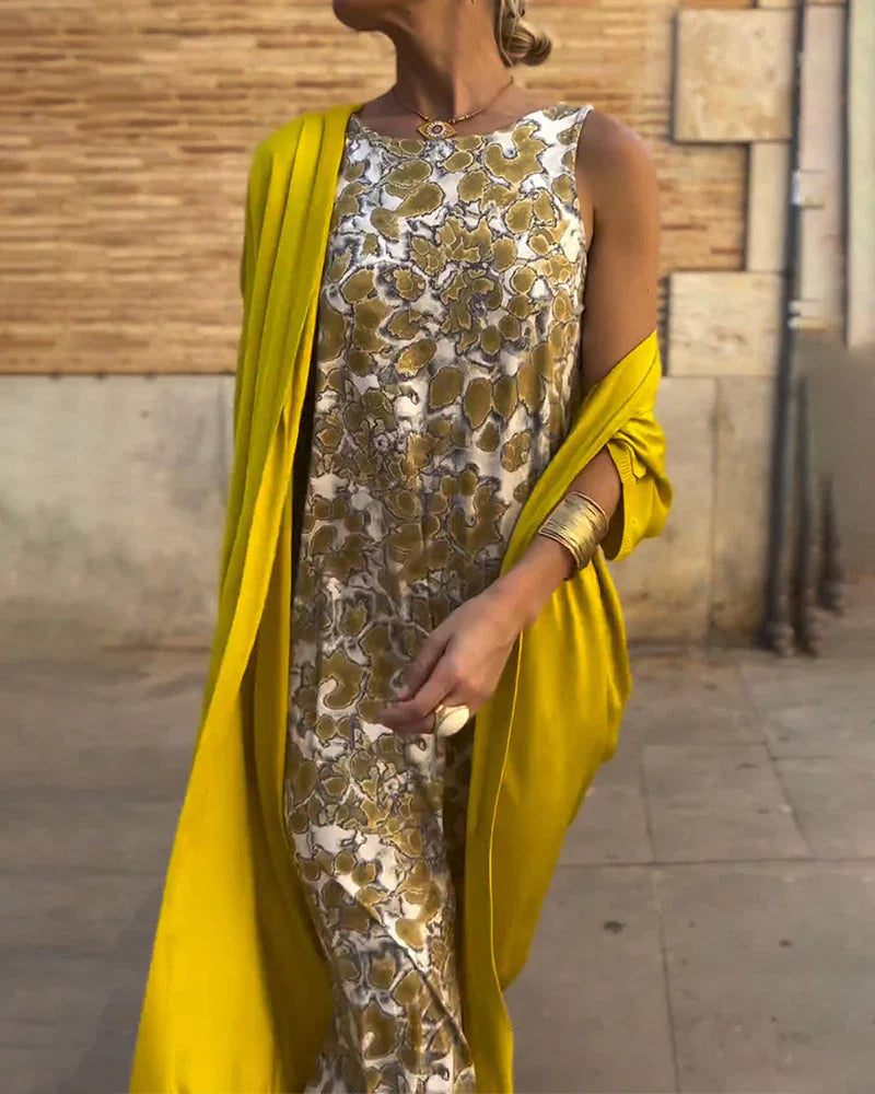 Caoimhe - Robe longue élégante avec cardigan assorti