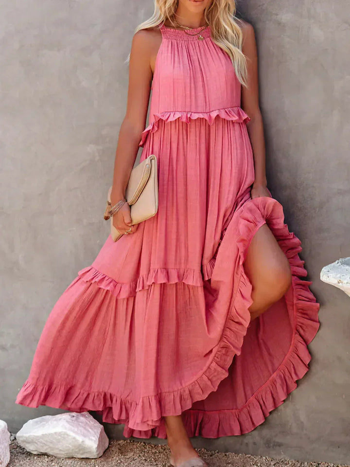 Sarah | Robe Maxi Volant Halter (Presque épuisé)
