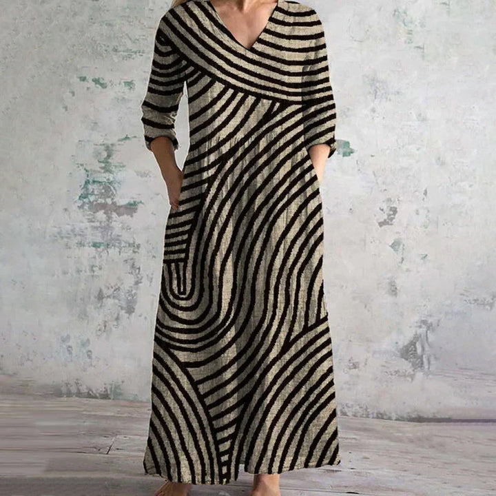 Ayla | Robe rayée vintage chic