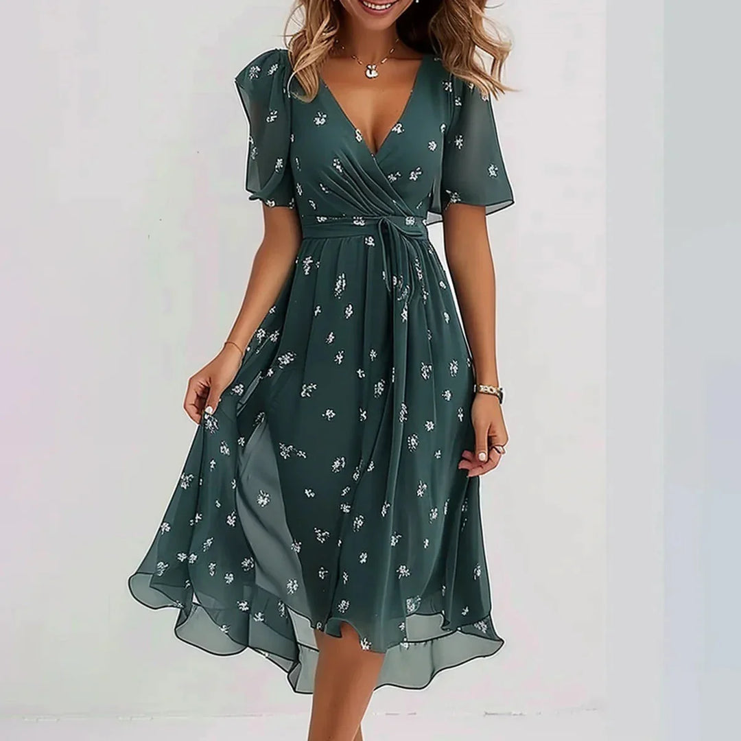 Priscilla | Robe élégante à manches courtes